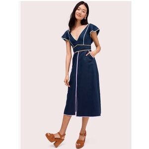 Kate Spade Silk Linen Midi Dress